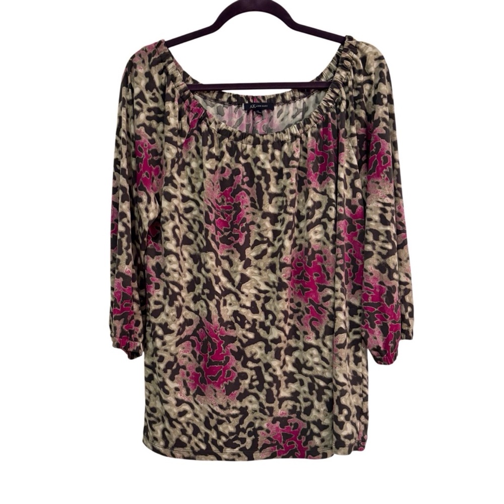 Anne Klein Animal Print Blouse Large